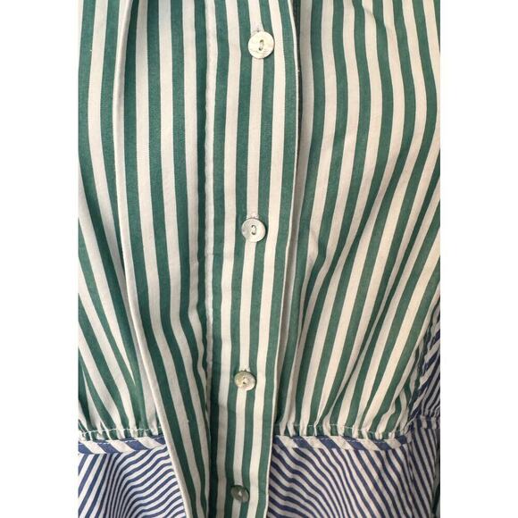 ZARA Mixed Stripes Asymmetrical Button Down Poplin Shirtdress Size M - Picture 4 of 7